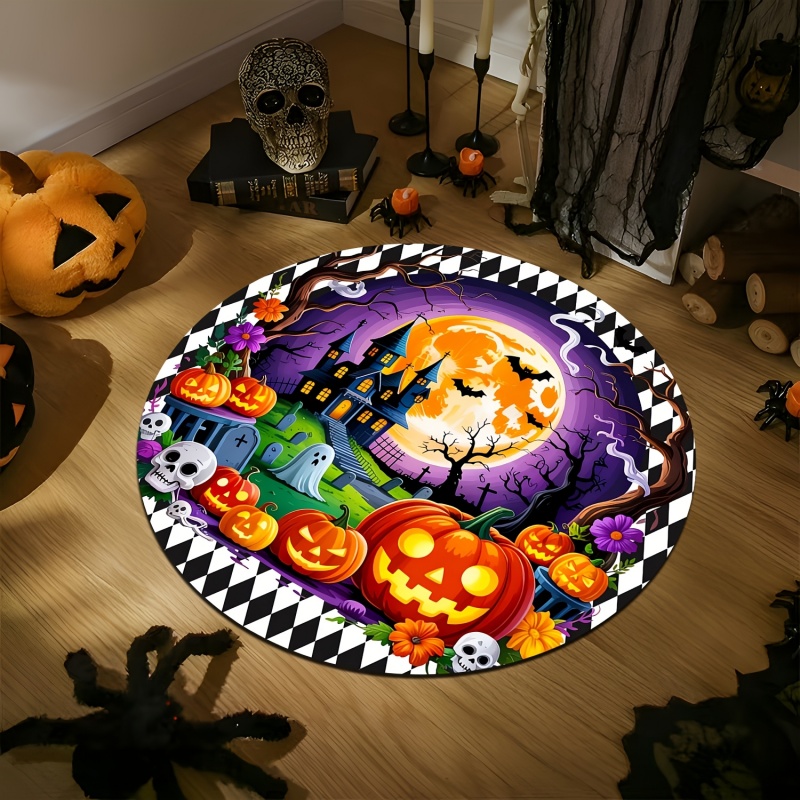 Commercial Printing House - Tapis rond d'Halloween avec motif fantôme