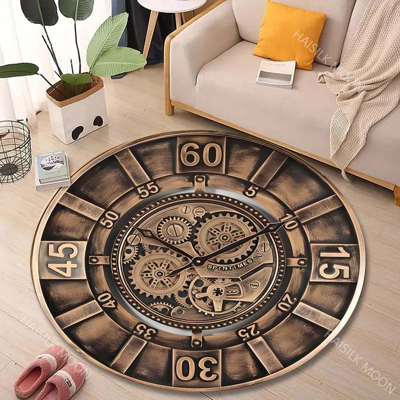 Commercial Wall Printing - 1PC Tapis rond vintage imprimé avec